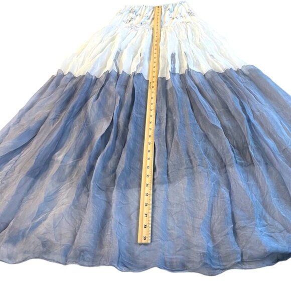 Lola Made In Italy Flowy Strapless Watercolour Sundress Boho Midi Maxi Sz Large - Picture 16 of 16